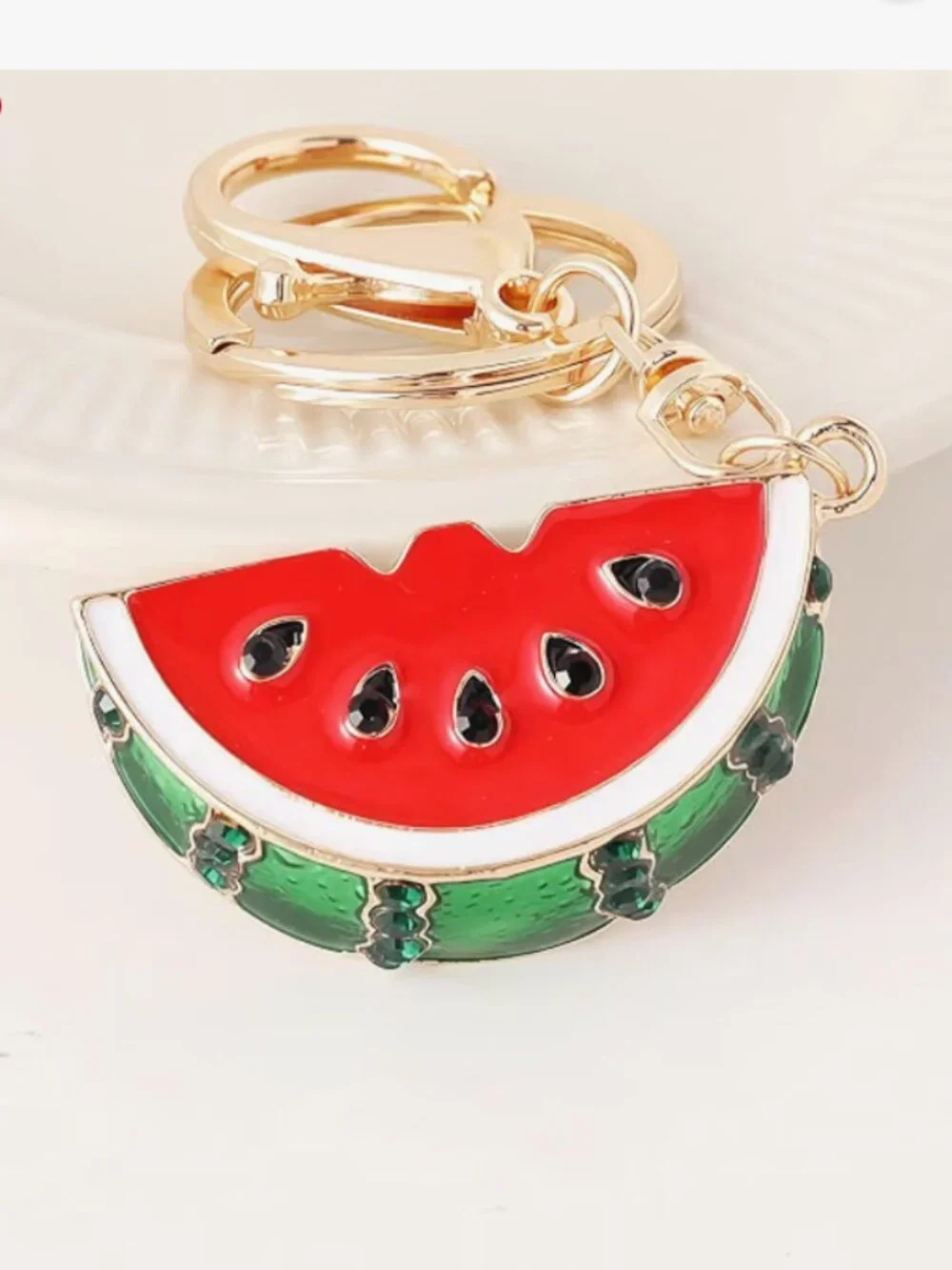 Watermelon 🍉 Enamel Keychain Bag Charm | Charms & Co.|Gold Tone |New on Hangtag